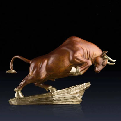 2023 TOP grade guest company office boss GIFT  business stock market Mascot Money Drawing Wealth Charging Bull bronze statue