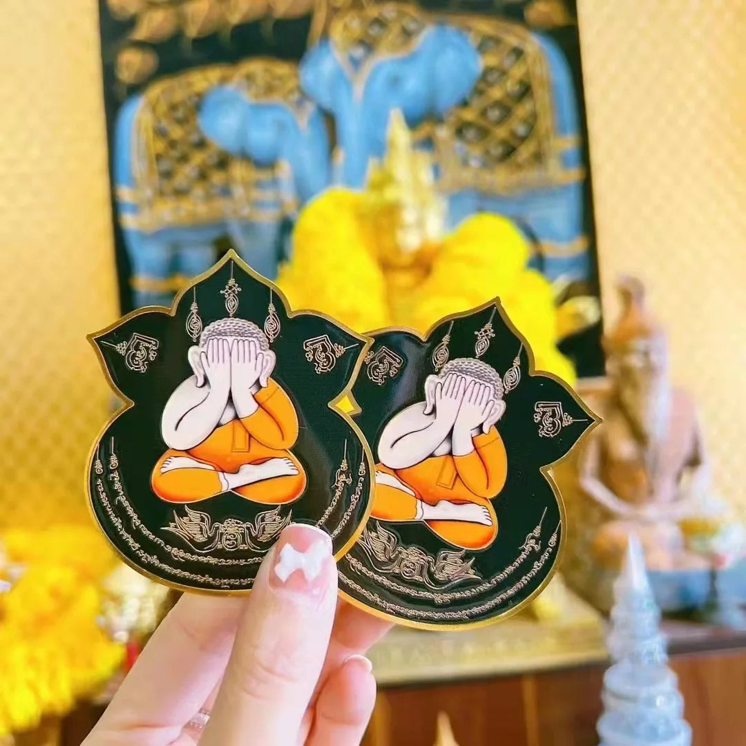 2023 Thailand Buddhist HOME CAR buddha Amulet Mobile phone sticker exorcise evil spirits Bless safety Bring good luck talisman