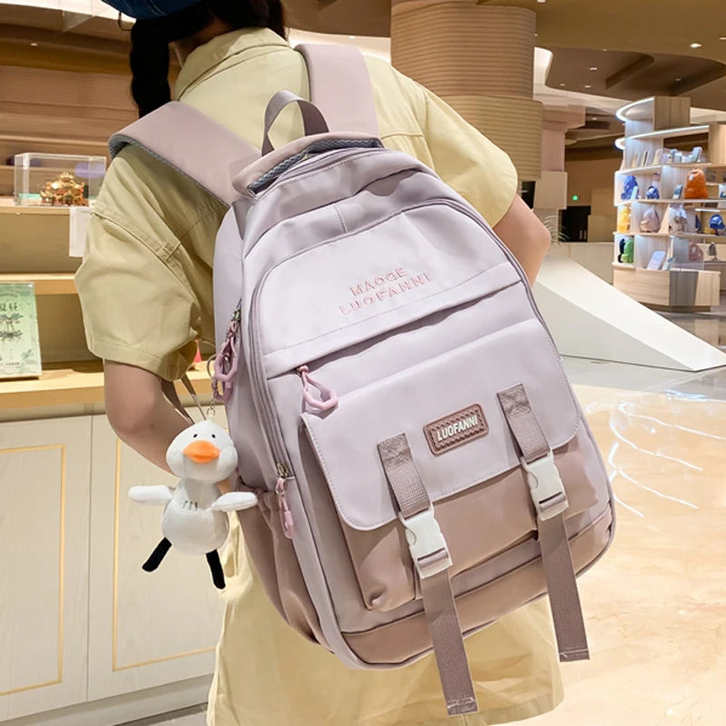 2023 Trendy Book Bag High Capacity Cool Women Fashion Laptop College Backpack Girl Nylon Female Travel School Bag Kawaii Student