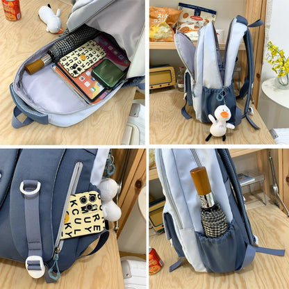 2023 Trendy Book Bag High Capacity Cool Women Fashion Laptop College Backpack Girl Nylon Female Travel School Bag Kawaii Student