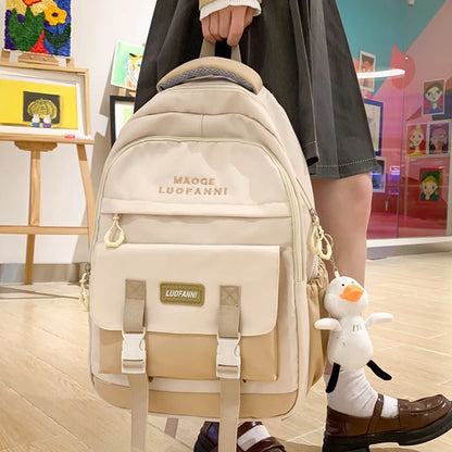2023 Trendy Book Bag High Capacity Cool Women Fashion Laptop College Backpack Girl Nylon Female Travel School Bag Kawaii Student