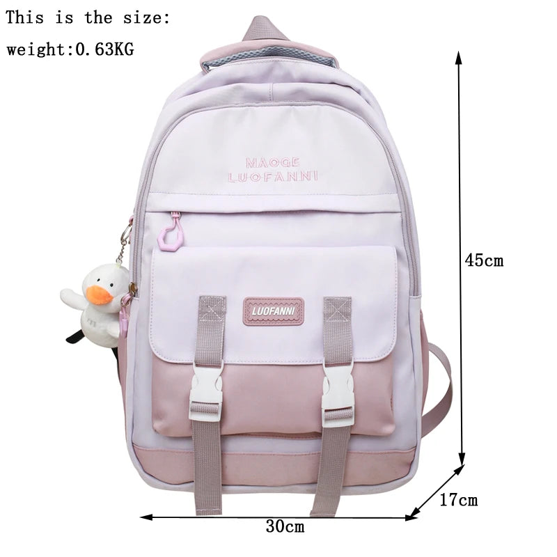 2023 Trendy Book Bag High Capacity Cool Women Fashion Laptop College Backpack Girl Nylon Female Travel School Bag Kawaii Student