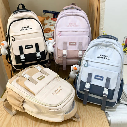 2023 Trendy Book Bag High Capacity Cool Women Fashion Laptop College Backpack Girl Nylon Female Travel School Bag Kawaii Student