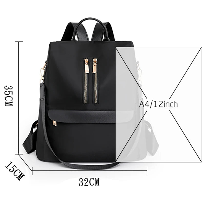 2023 Waterproof Nylon Cloth Women Backpack Anti-theft Back Pack Ladies Fashion School Bags High Quality Large Capacity Bagpacks