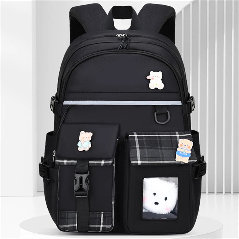 2023 Waterproof School Bags With cartoon pendant Light Weight Children Backpack schoolbag Printing Kids School Backpacks mochila