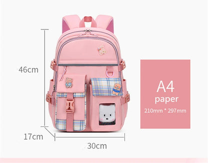 2023 Waterproof School Bags With cartoon pendant Light Weight Children Backpack schoolbag Printing Kids School Backpacks mochila