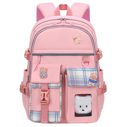 2023 Waterproof School Bags With cartoon pendant Light Weight Children Backpack schoolbag Printing Kids School Backpacks mochila