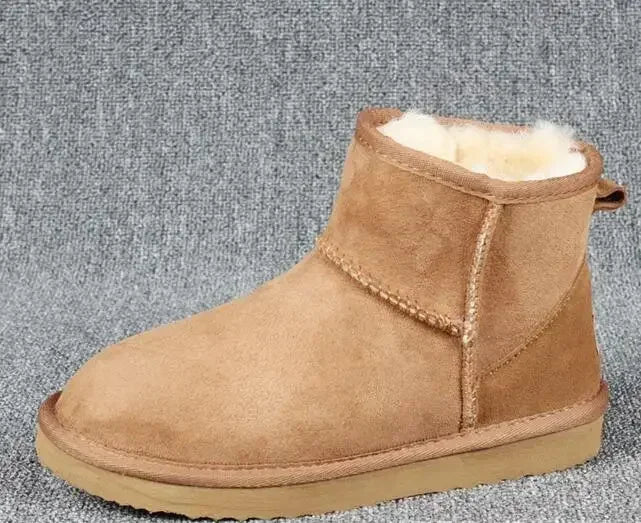 2023 Winter Warm Boots Fur Ladies Snow Boots Real Sheepskin Wool Low-cut Warm Fur Shoes Man  Women Winter Short Boots Shoes New