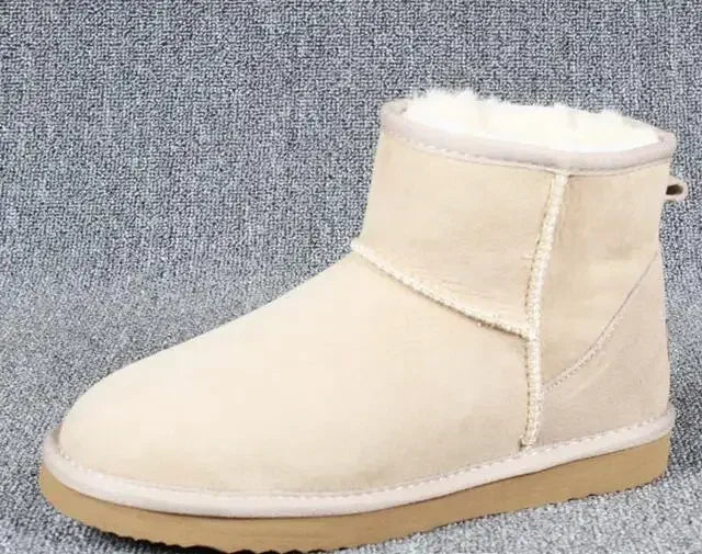 2023 Winter Warm Boots Fur Ladies Snow Boots Real Sheepskin Wool Low-cut Warm Fur Shoes Man  Women Winter Short Boots Shoes New