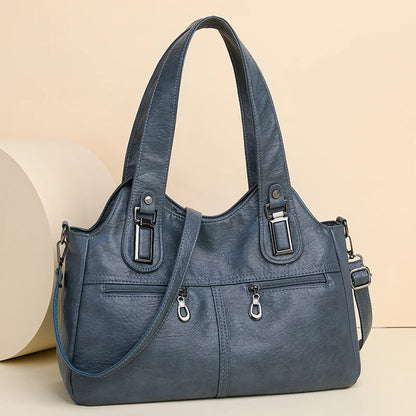 2023 Women High Quality Leather Shoulder Bag Top-handle Bags Casual Large Capacity Messenger Bags Luxury Designe Ladies Handbags