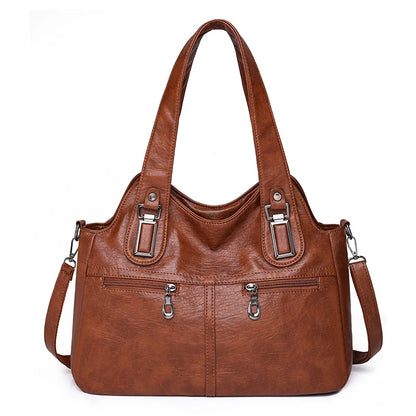2023 Women High Quality Leather Shoulder Bag Top-handle Bags Casual Large Capacity Messenger Bags Luxury Designe Ladies Handbags