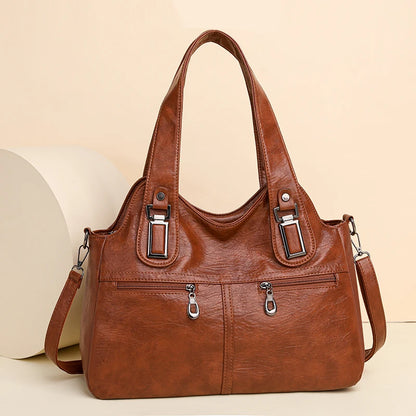 2023 Women High Quality Leather Shoulder Bag Top-handle Bags Casual Large Capacity Messenger Bags Luxury Designe Ladies Handbags