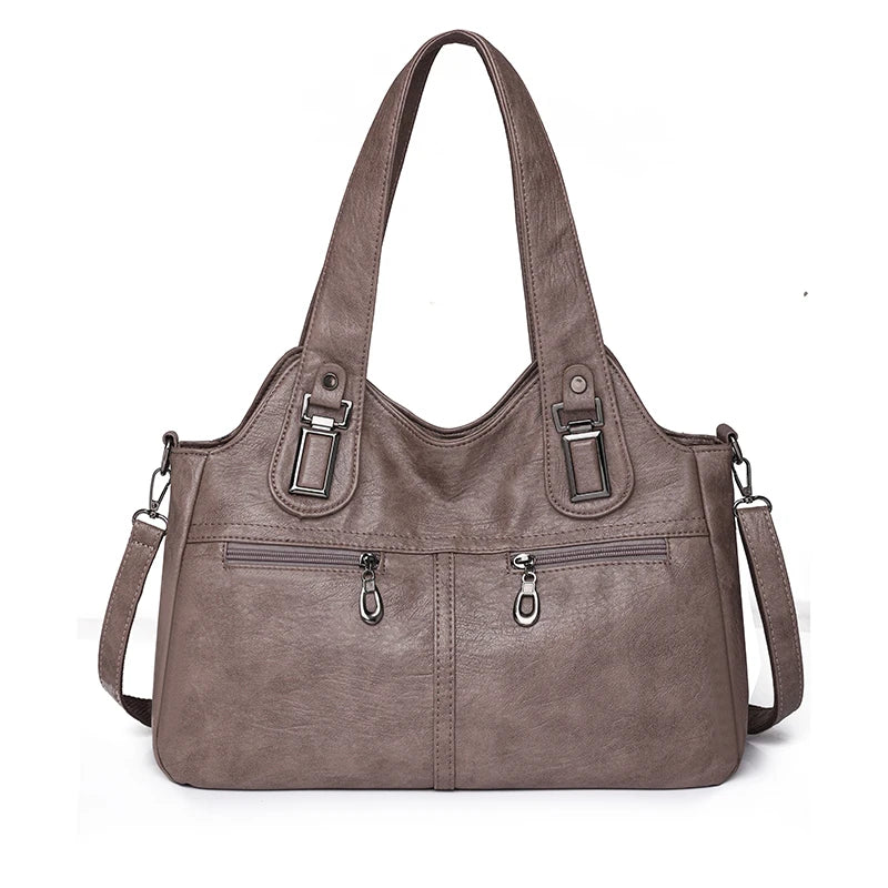 2023 Women High Quality Leather Shoulder Bag Top-handle Bags Casual Large Capacity Messenger Bags Luxury Designe Ladies Handbags