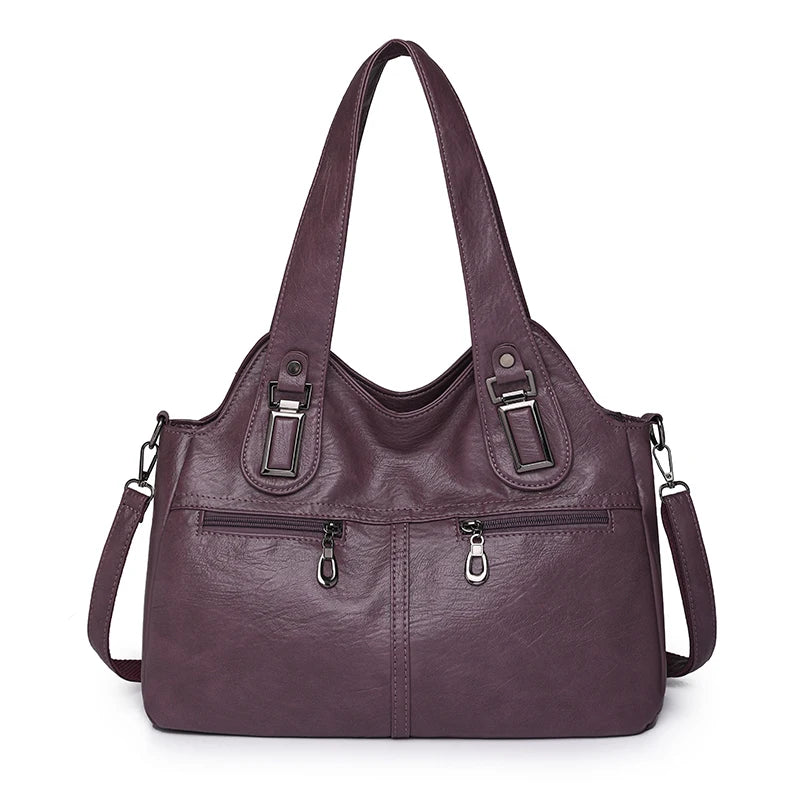 2023 Women High Quality Leather Shoulder Bag Top-handle Bags Casual Large Capacity Messenger Bags Luxury Designe Ladies Handbags