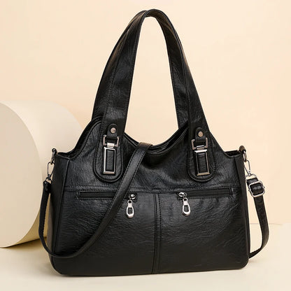 2023 Women High Quality Leather Shoulder Bag Top-handle Bags Casual Large Capacity Messenger Bags Luxury Designe Ladies Handbags