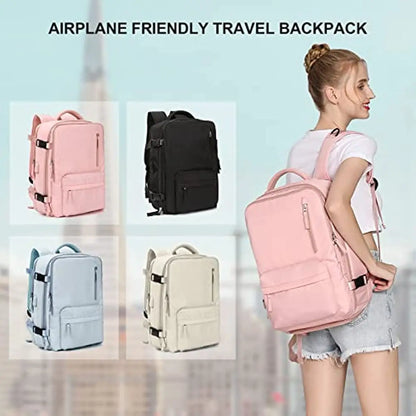 2023 Women Large Travel Backpacks Waterproof Stylish Casual Daypack Bags With Luggage Strap & USB Charging Port Backpack