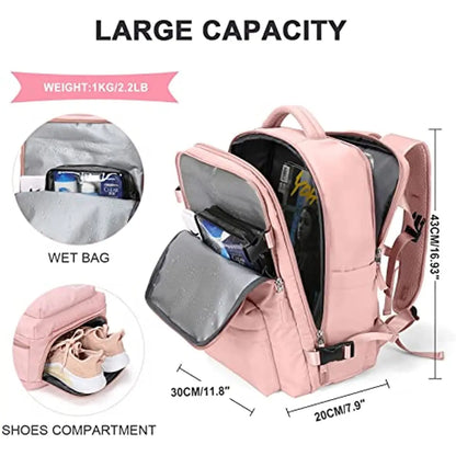 2023 Women Large Travel Backpacks Waterproof Stylish Casual Daypack Bags With Luggage Strap & USB Charging Port Backpack