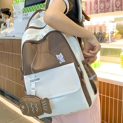 2023 Women Nylon Laptop Cute Waterproof Travel School Bag Ladies Student Girl Boy Book Bag Male Female College Backpack Trendy