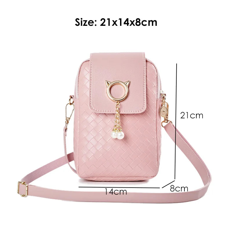 2023 Women's Phone Bag Crossbody Black Pink Small Shoulder Bag Summer Designer Lady Messenger Clutch Bags Purses Bolso Mujer