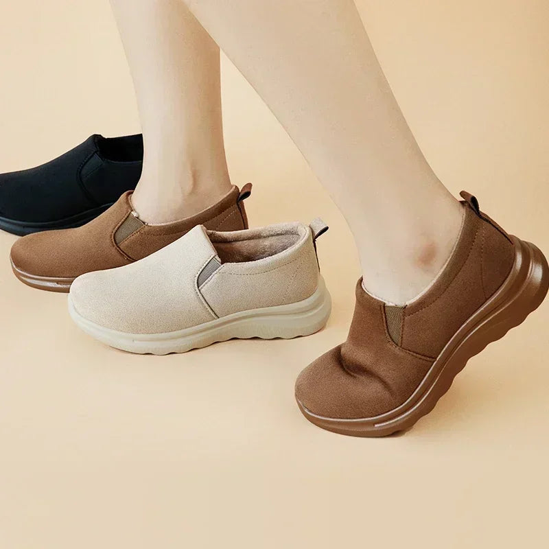 2023 Women's Snow Boots Platform Boots Women's Leisure Winter Snow Ankle Boots Women's Anti slip Plush Leather