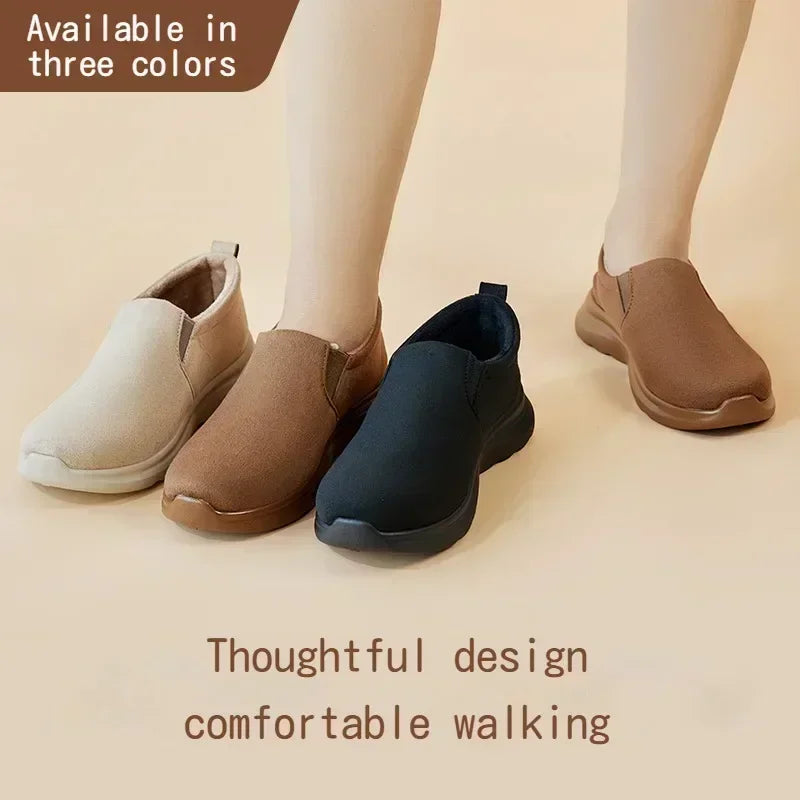 2023 Women's Snow Boots Platform Boots Women's Leisure Winter Snow Ankle Boots Women's Anti slip Plush Leather