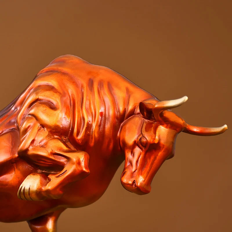 2023 foreign business guest company office boss GIFT  High grade lucky  Lucky bull Ornament copper Sculpture BAR Living ROOM