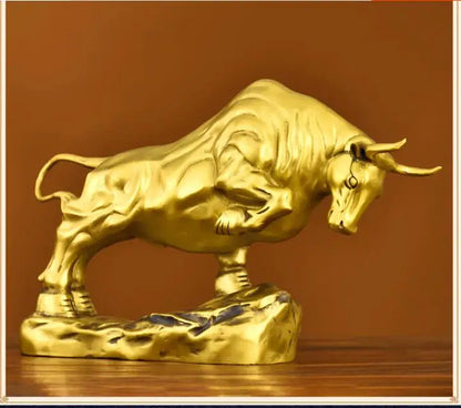 2023 foreign business guest company office boss GIFT  High grade lucky gold copper bull Ornament Lucky Sculpture BAR Living ROOM