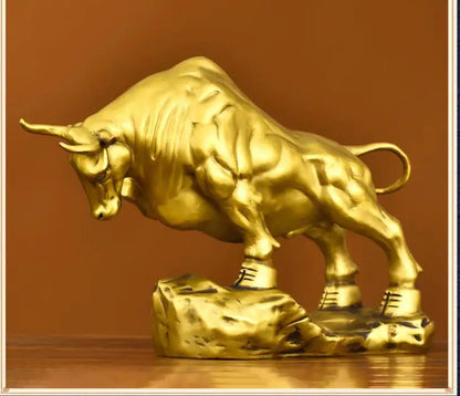 2023 foreign business guest company office boss GIFT  High grade lucky gold copper bull Ornament Lucky Sculpture BAR Living ROOM