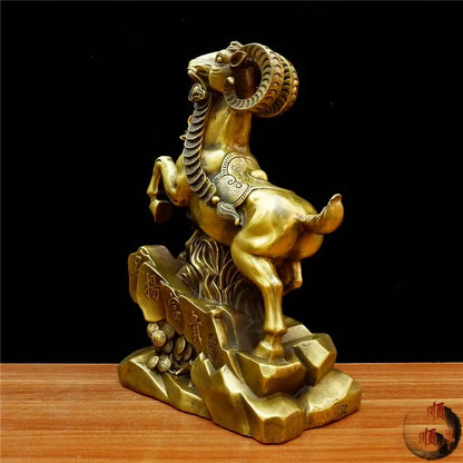 2023 foreign business guest company office boss GIFT fortune Prosperity Wealth Lucky Ornament copper Goat Sculpture BAR Living