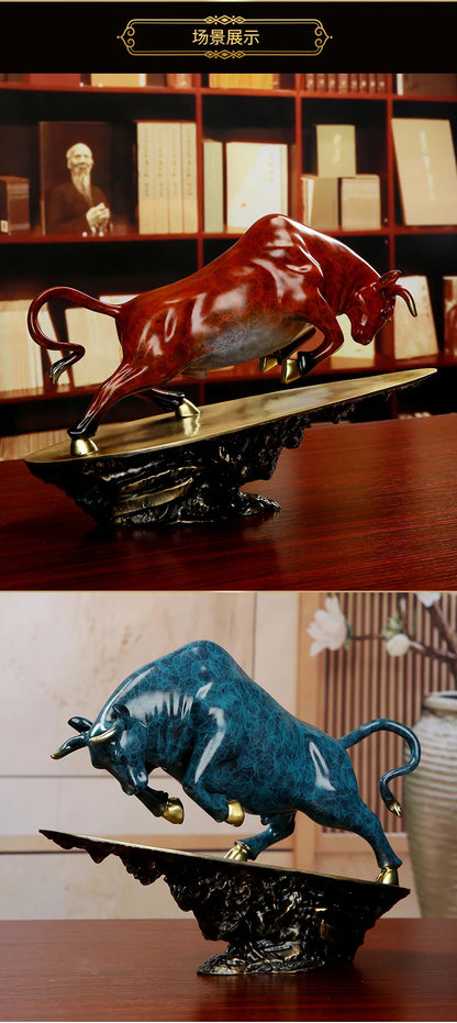 2023 good luck home OFFICE BAR CLUB Business Stock market finance Mascot bring wealth money LUCK bronze lightning BULL statue