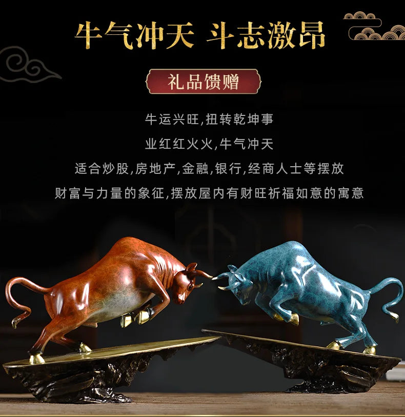 2023 good luck home OFFICE BAR CLUB Business Stock market finance Mascot bring wealth money LUCK bronze lightning BULL statue