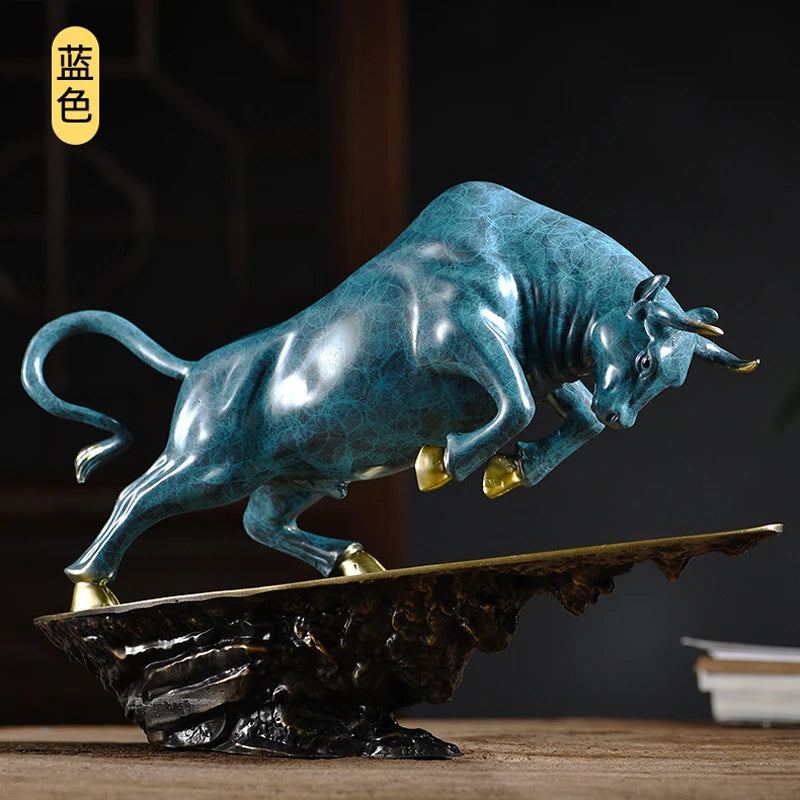 2023 good luck home OFFICE BAR CLUB Business Stock market finance Mascot bring wealth money LUCK bronze lightning BULL statue