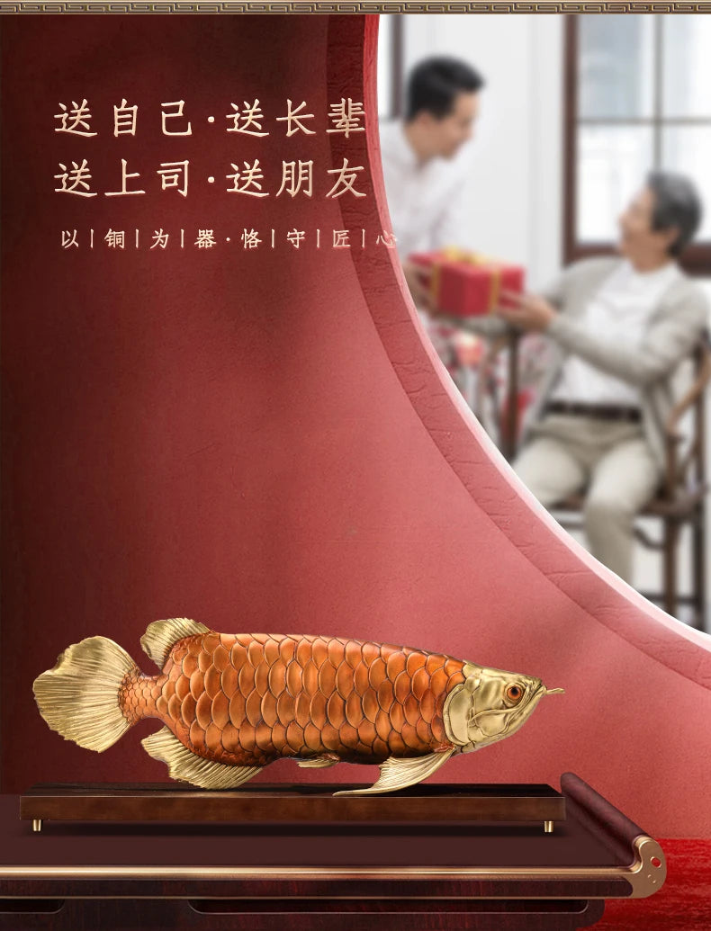 2023 high grade Good luck Dragon golden Fish Wealth Arowana HOME OFFICE BAR CLUB decoration bring lucky money Sculpture Discount