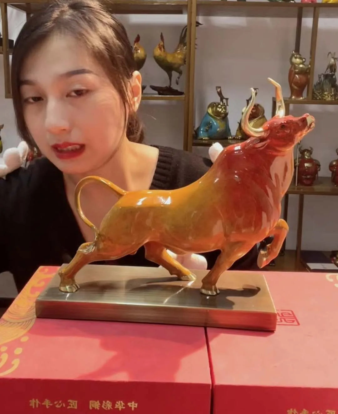 2023 high grade Good luck Royal Wealth Financial BULL mascot HOME OFFICE company decoration bring wealth money bronze Sculpture
