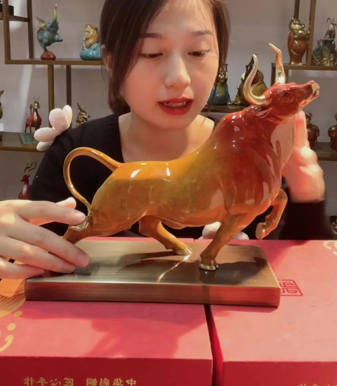 2023 high grade Good luck Royal Wealth Financial BULL mascot HOME OFFICE company decoration bring wealth money bronze Sculpture