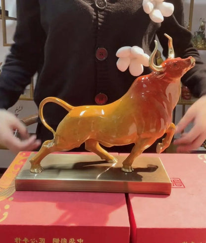 2023 high grade Good luck Royal Wealth Financial BULL mascot HOME OFFICE company decoration bring wealth money bronze Sculpture