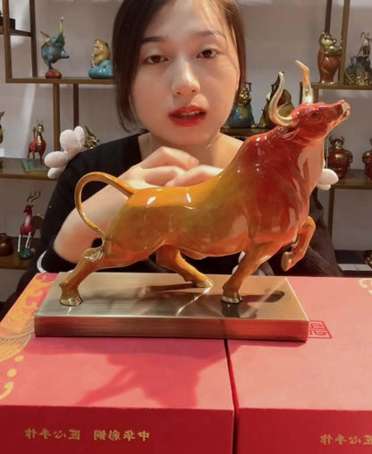 2023 high grade Good luck Royal Wealth Financial BULL mascot HOME OFFICE company decoration bring wealth money bronze Sculpture