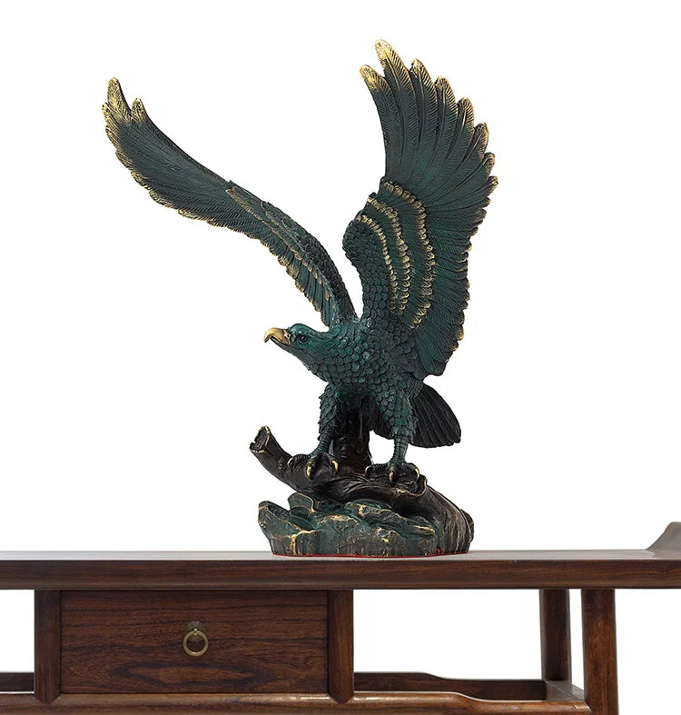 2023  home Shop company business Success GOOD luck FENG SHUI statue brass bronze lightning Arabian Eagle hawk BIRD Ornament