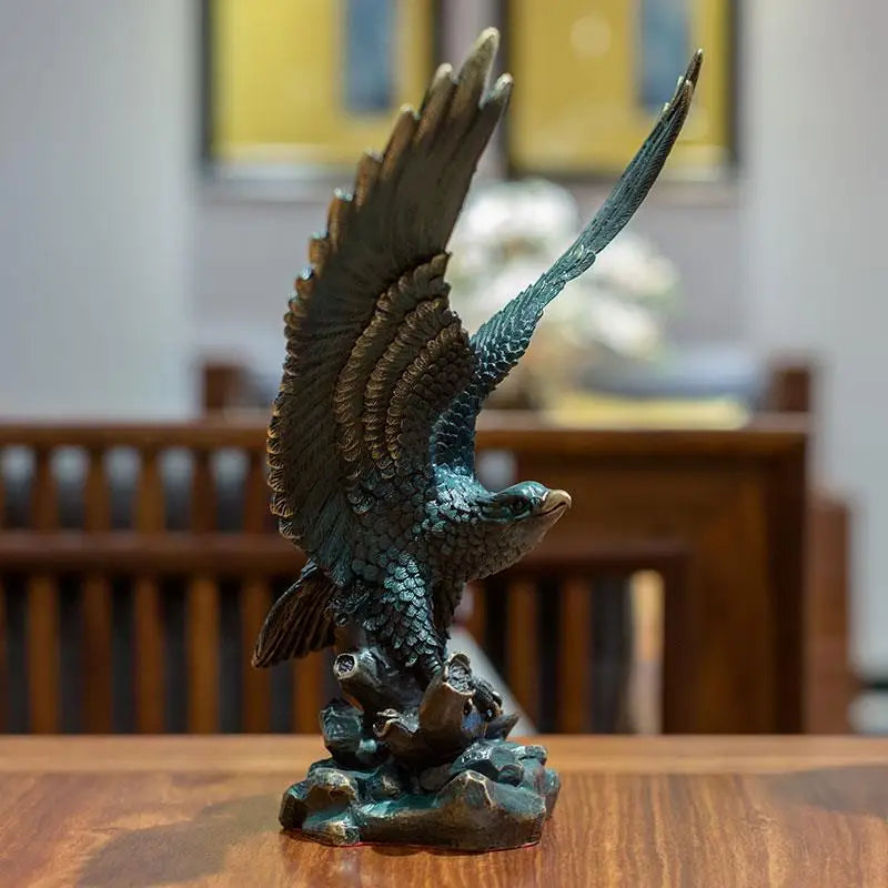 2023  home Shop company business Success GOOD luck FENG SHUI statue brass bronze lightning Arabian Eagle hawk BIRD Ornament