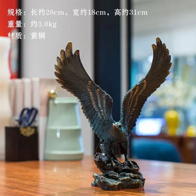 2023  home Shop company business Success GOOD luck FENG SHUI statue brass bronze lightning Arabian Eagle hawk BIRD Ornament