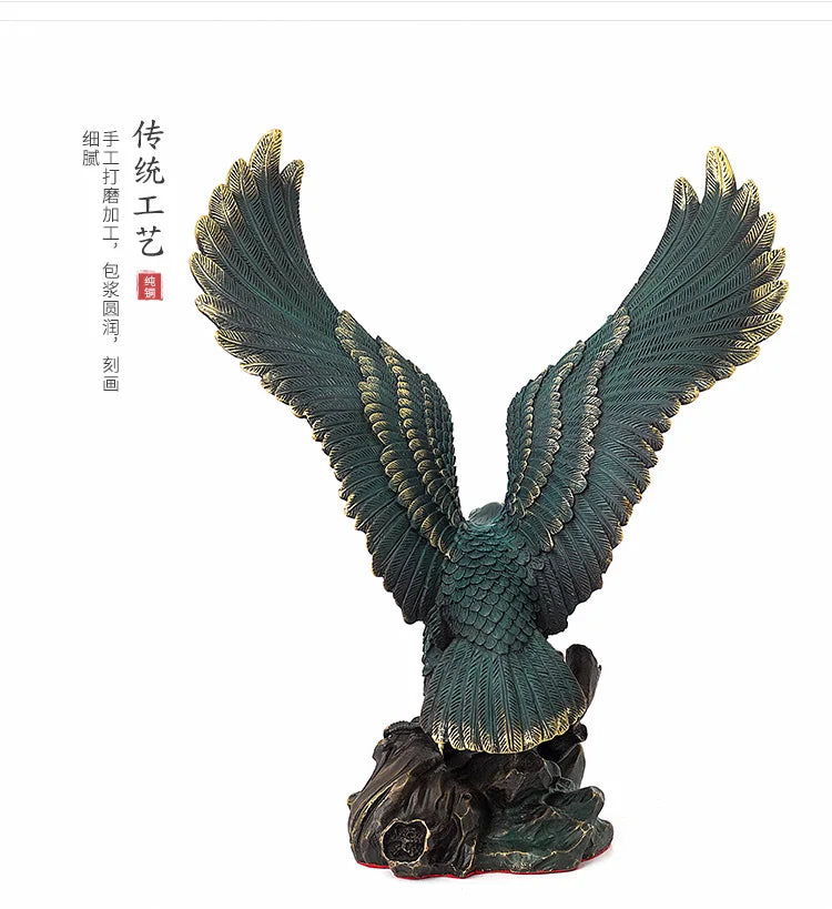 2023  home Shop company business Success GOOD luck FENG SHUI statue brass bronze lightning Arabian Eagle hawk BIRD Ornament