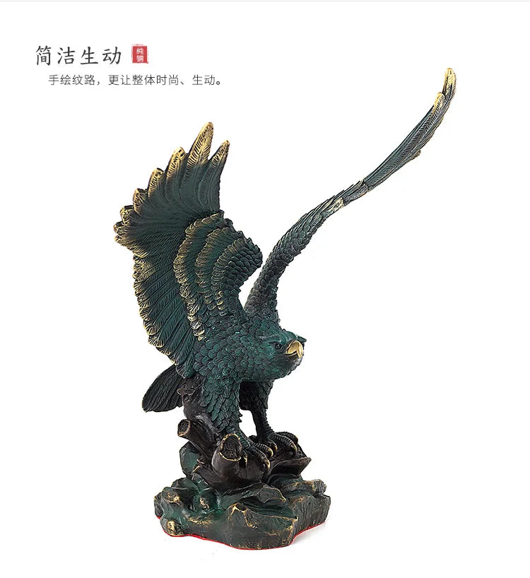 2023  home Shop company business Success GOOD luck FENG SHUI statue brass bronze lightning Arabian Eagle hawk BIRD Ornament