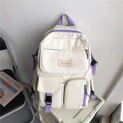 2023 new Fashion Female Bookbag Canvas Women Backpack for Teenagers Girl College Men Black School Bag Student Schoolbag Mochila