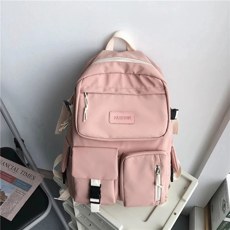 2023 new Fashion Female Bookbag Canvas Women Backpack for Teenagers Girl College Men Black School Bag Student Schoolbag Mochila