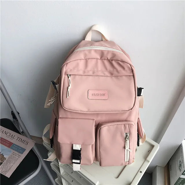 2023 new Fashion Female Bookbag Canvas Women Backpack for Teenagers Girl College Men Black School Bag Student Schoolbag Mochila