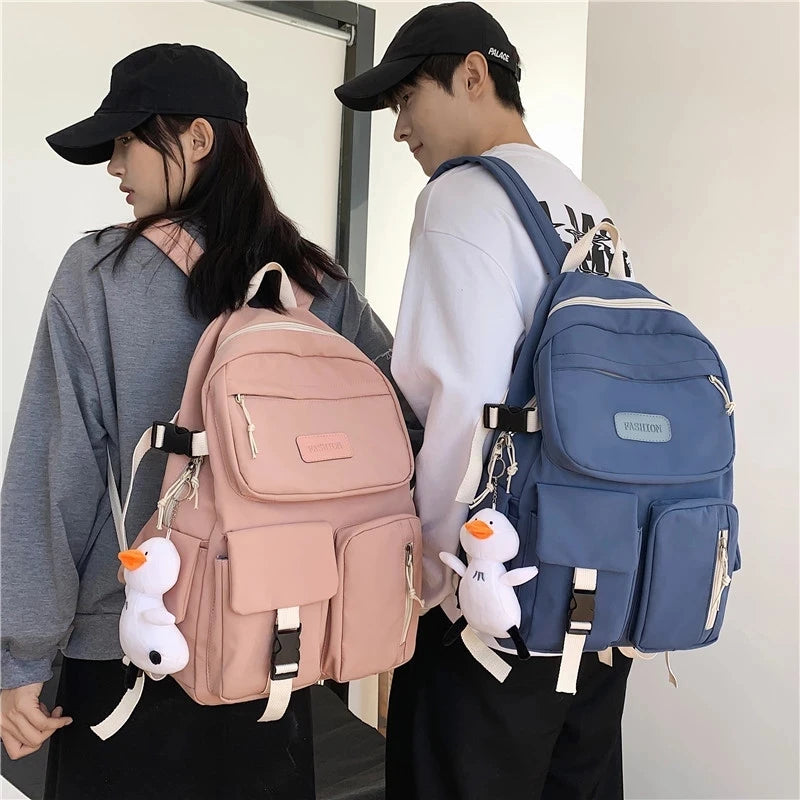 2023 new Fashion Female Bookbag Canvas Women Backpack for Teenagers Girl College Men Black School Bag Student Schoolbag Mochila
