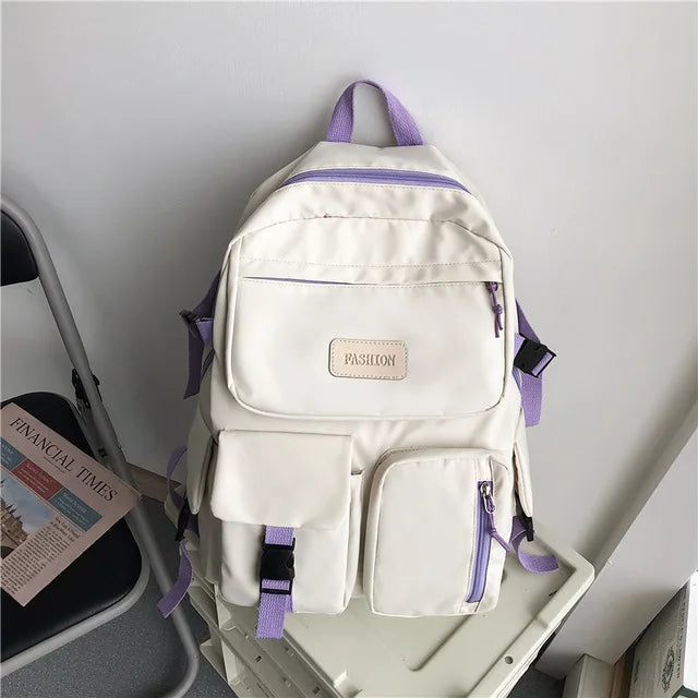 2023 new Fashion Female Bookbag Canvas Women Backpack for Teenagers Girl College Men Black School Bag Student Schoolbag Mochila