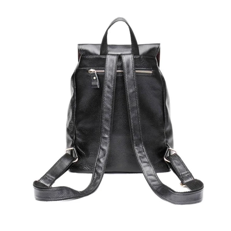 2023 summer new street trend luggage leather backpack Leather belt decorative women's backpack