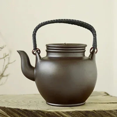 2023New Chinese Purple Clay Tea Pot Chinese Kung Fu Zisha Large Capacity With Filter Handle Hand-painted Teapot Kettle Set