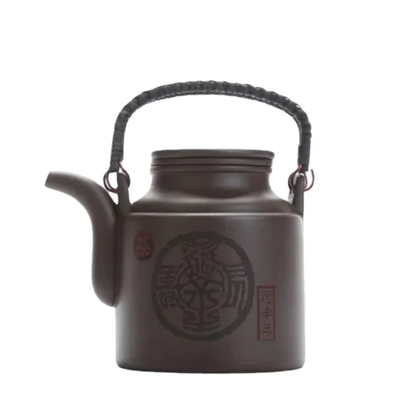 2023New Chinese Purple Clay Tea Pot Chinese Kung Fu Zisha Large Capacity With Filter Handle Hand-painted Teapot Kettle Set